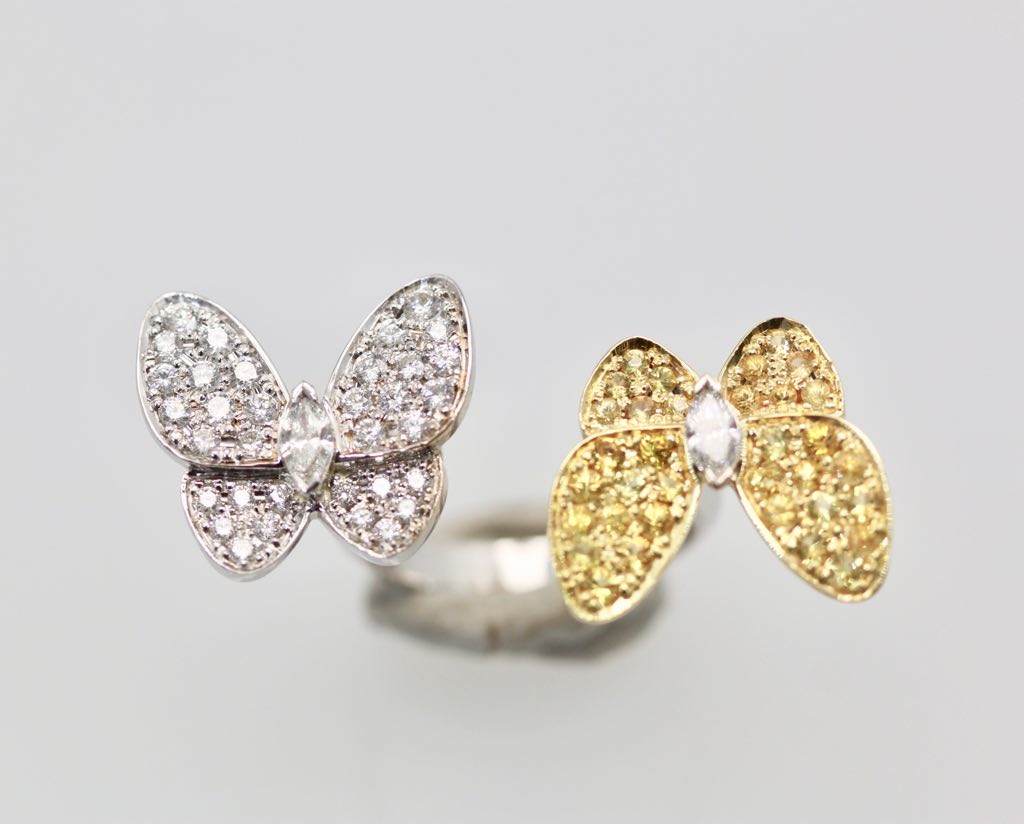 Van Cleef Double Butterfly Ring - Detail View 3 | Cris Notti Jewels