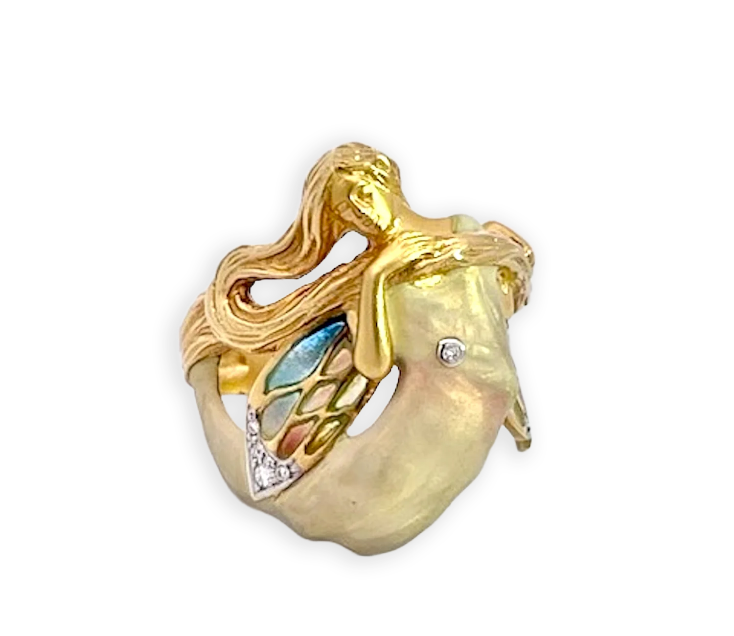 Masreira Mermaid Enamel Ring 18K - Detail View 5 | Cris Notti Jewels