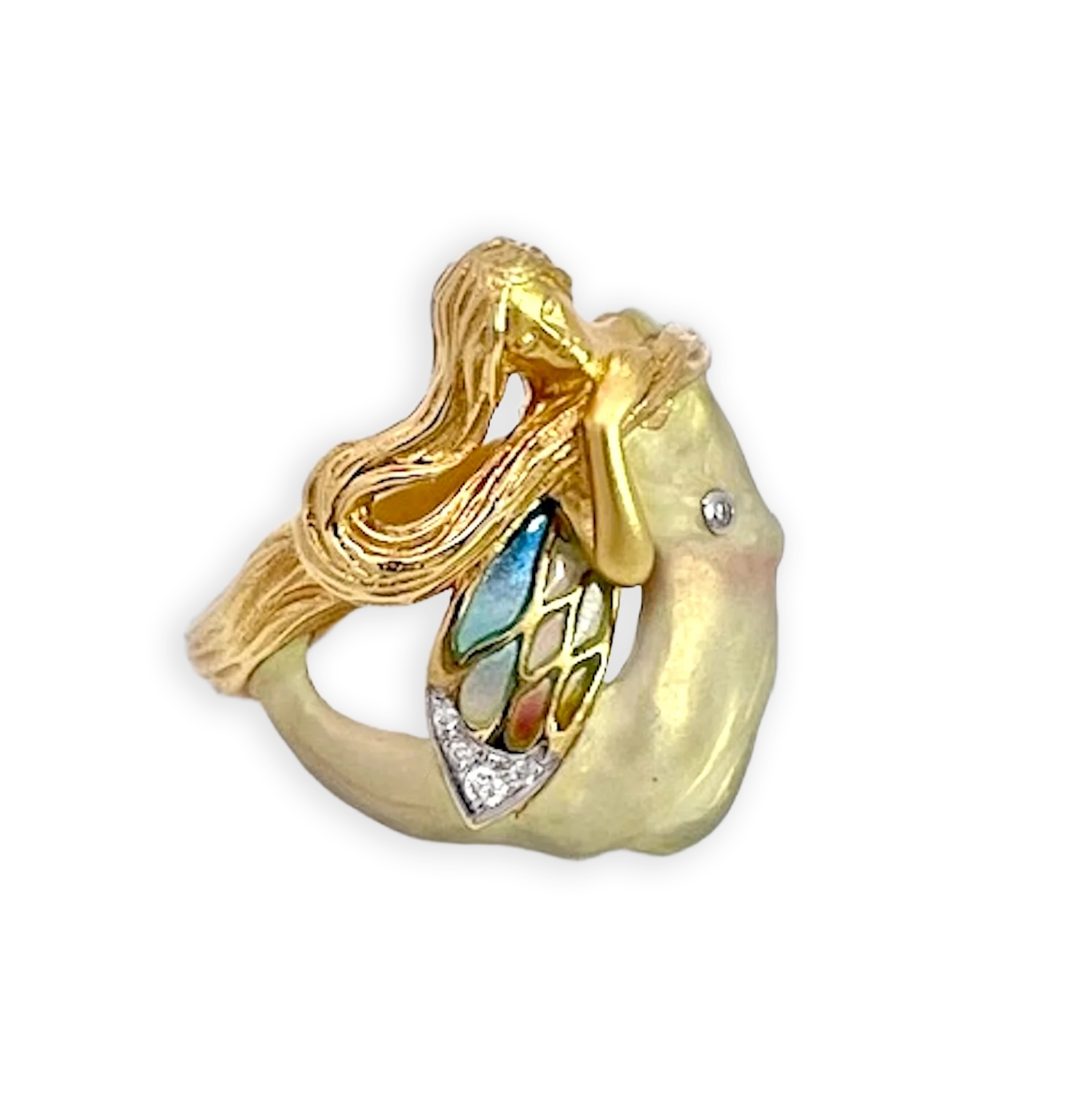Masreira Mermaid Enamel Ring 18K - Detail View 3 | Cris Notti Jewels