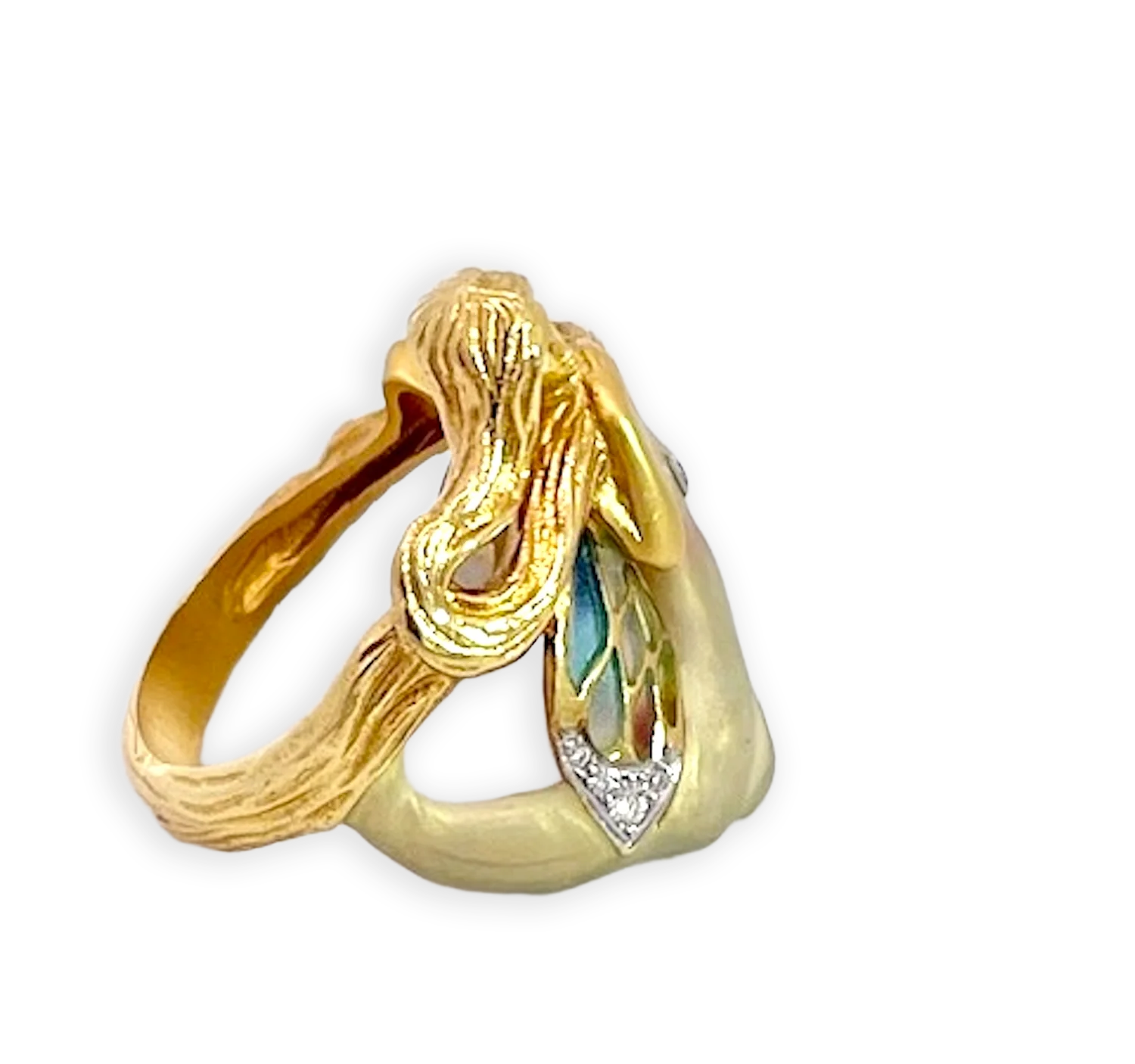 Masreira Mermaid Enamel Ring 18K - Detail View 6 | Cris Notti Jewels