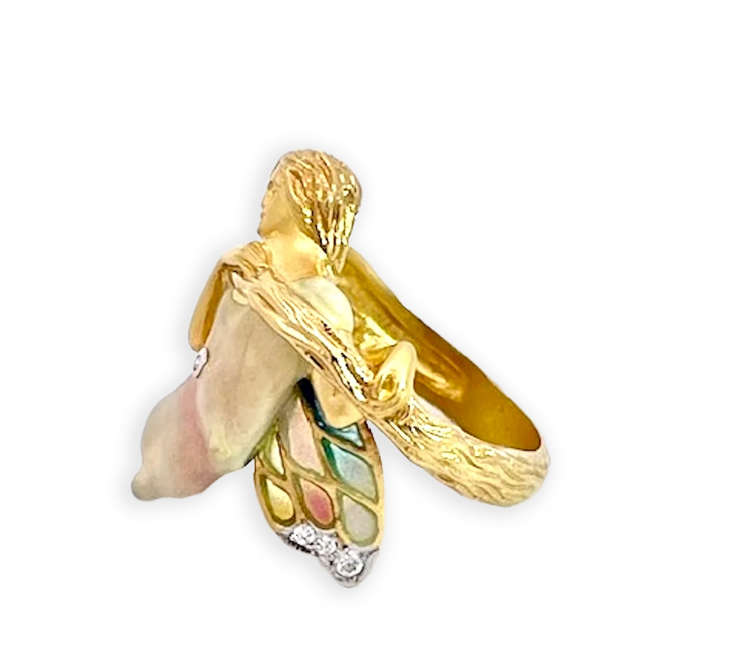 Masreira Mermaid Enamel Ring 18K - Detail View 1 | Cris Notti Jewels