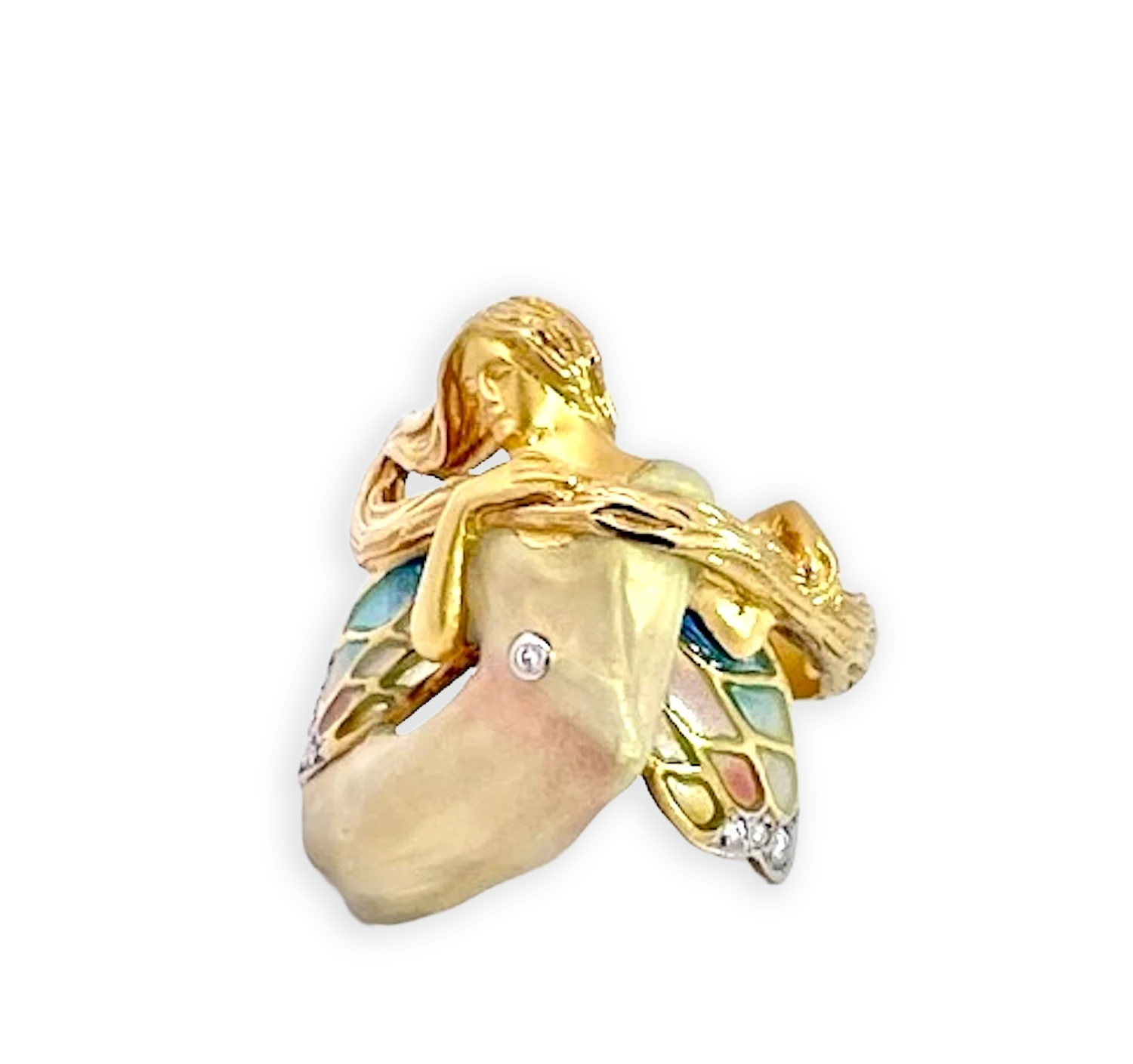 Masreira Mermaid Enamel Ring 18K - Detail View 2 | Cris Notti Jewels