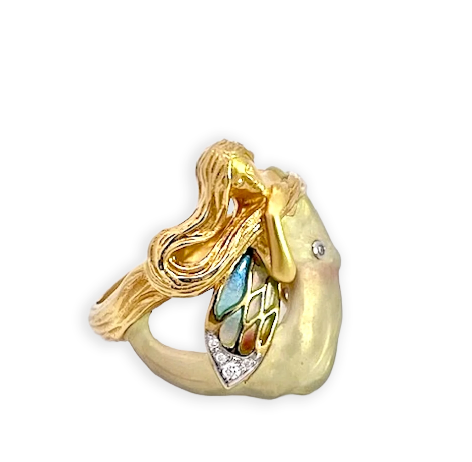 Masreira Mermaid Enamel Ring 18K - Detail View 9 | Cris Notti Jewels