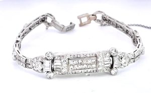 Art Deco Diamond Platinum Bracelet - Fine Estate & Vintage Jewelry | Cris Notti Jewels