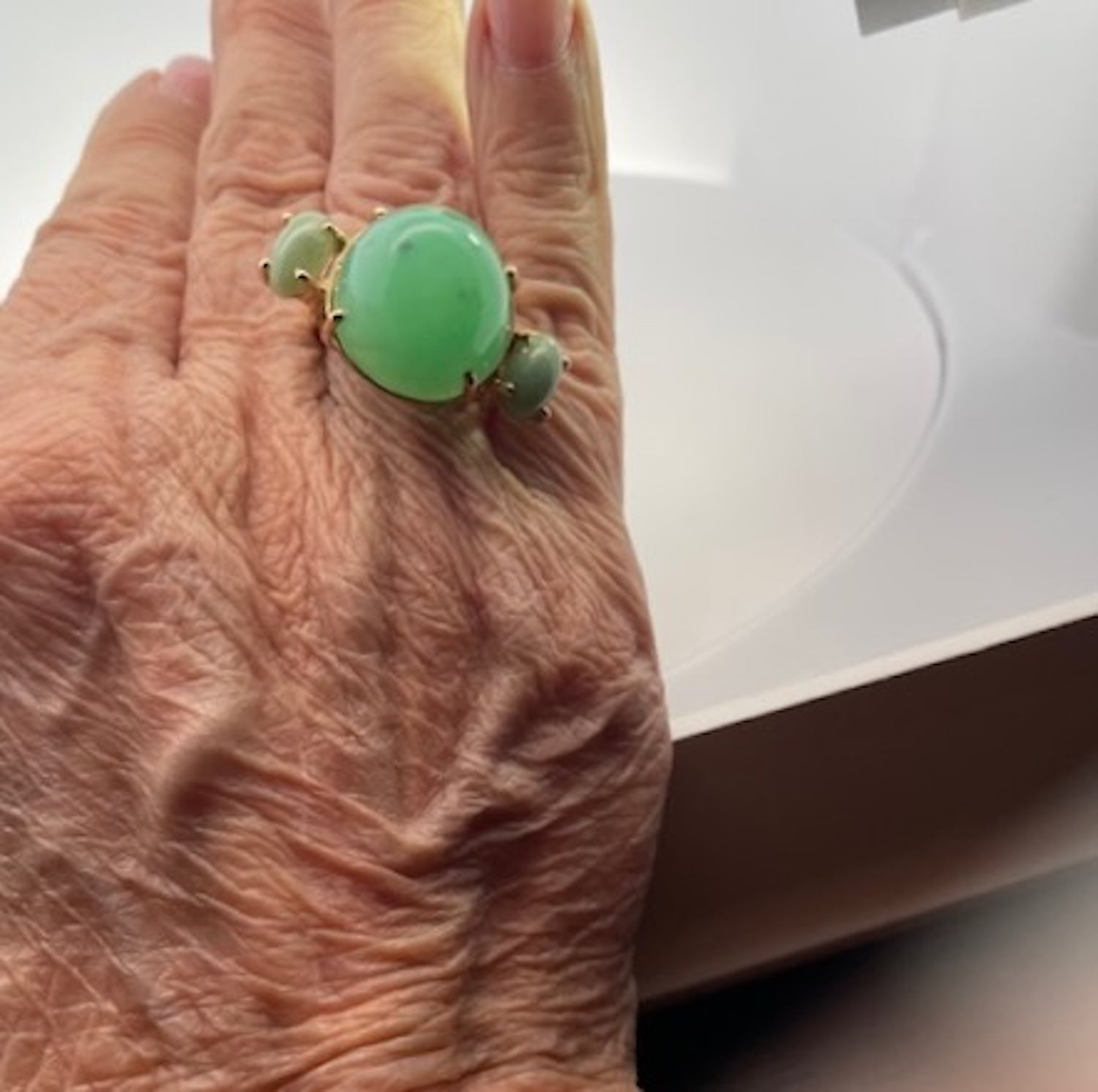 Chrysoprase Bullet Ring - Detail View 1 | Cris Notti Jewels
