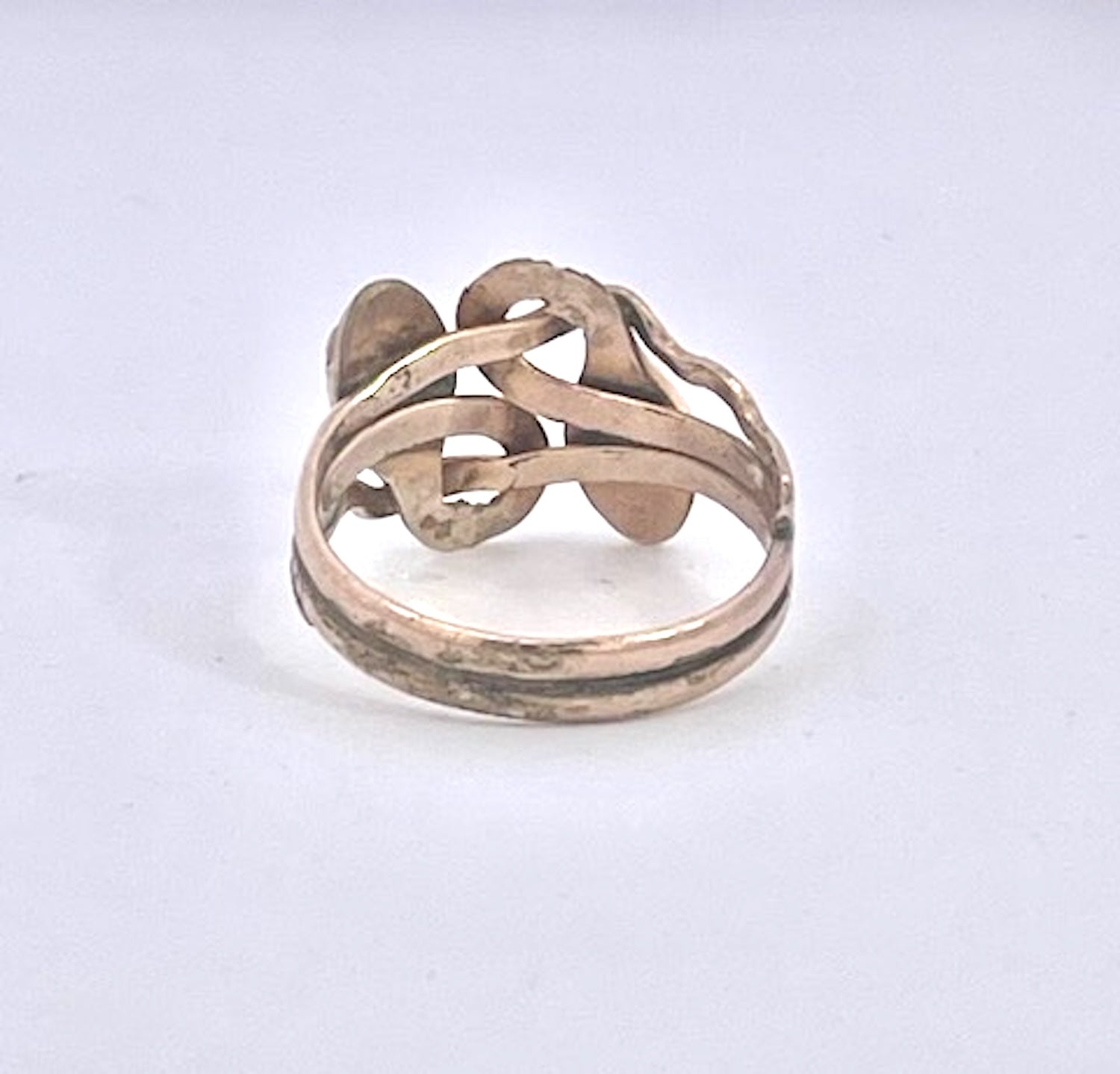 Antique Victorian 14K Yellow Gold Double Snake Ring with Gemstones - Detail View 8 | Cris Notti Jewels
