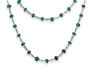 Diamond & Emerald Bead Necklace - Fine Estate & Vintage Jewelry | Cris Notti Jewels