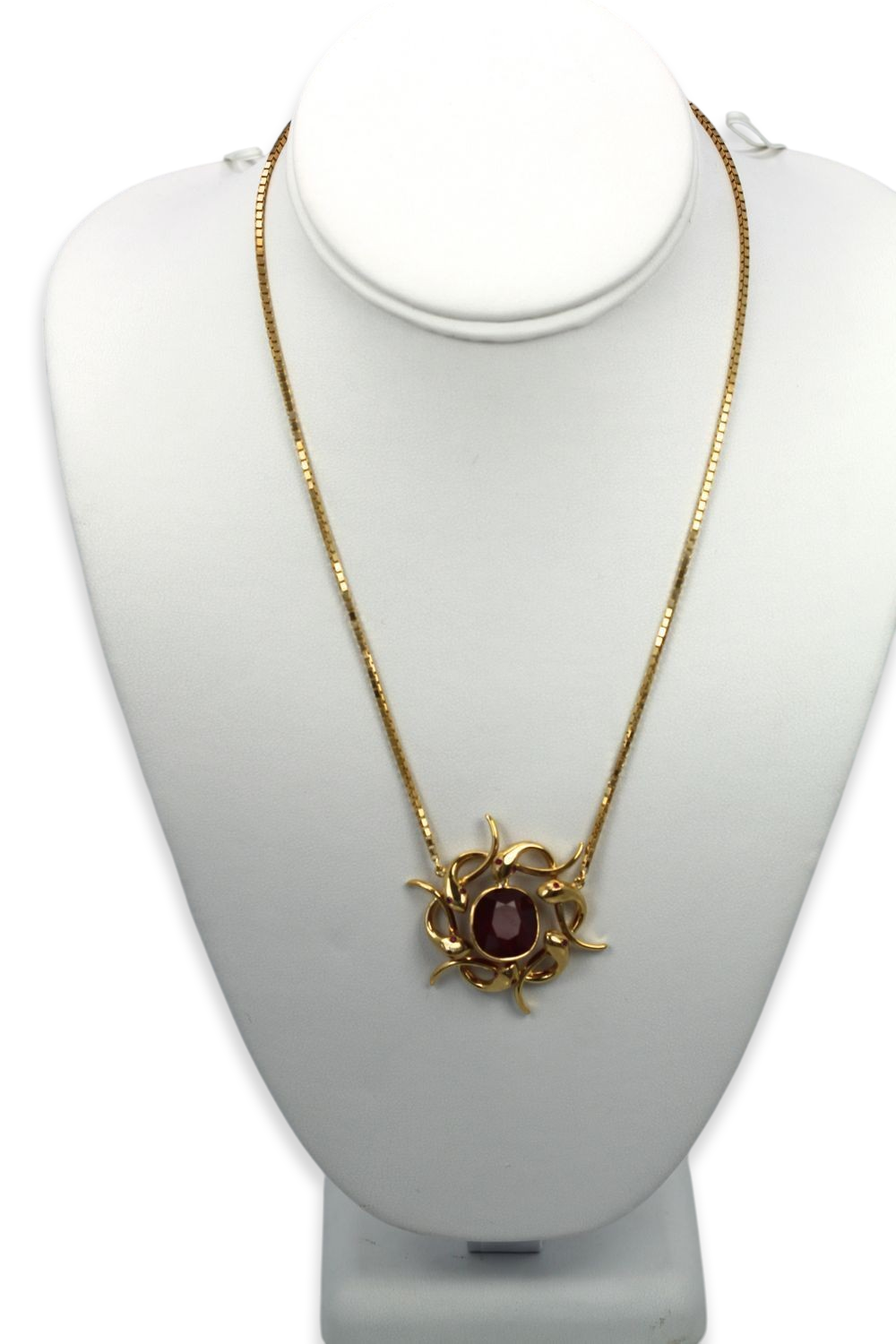 Retro Snake Wreath Pendant With African Ruby - Detail View 1 | Cris Notti Jewels