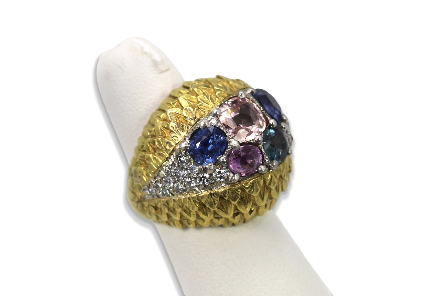 David Webb Fancy Sapphire Bombe Ring - Detail View 9 | Cris Notti Jewels