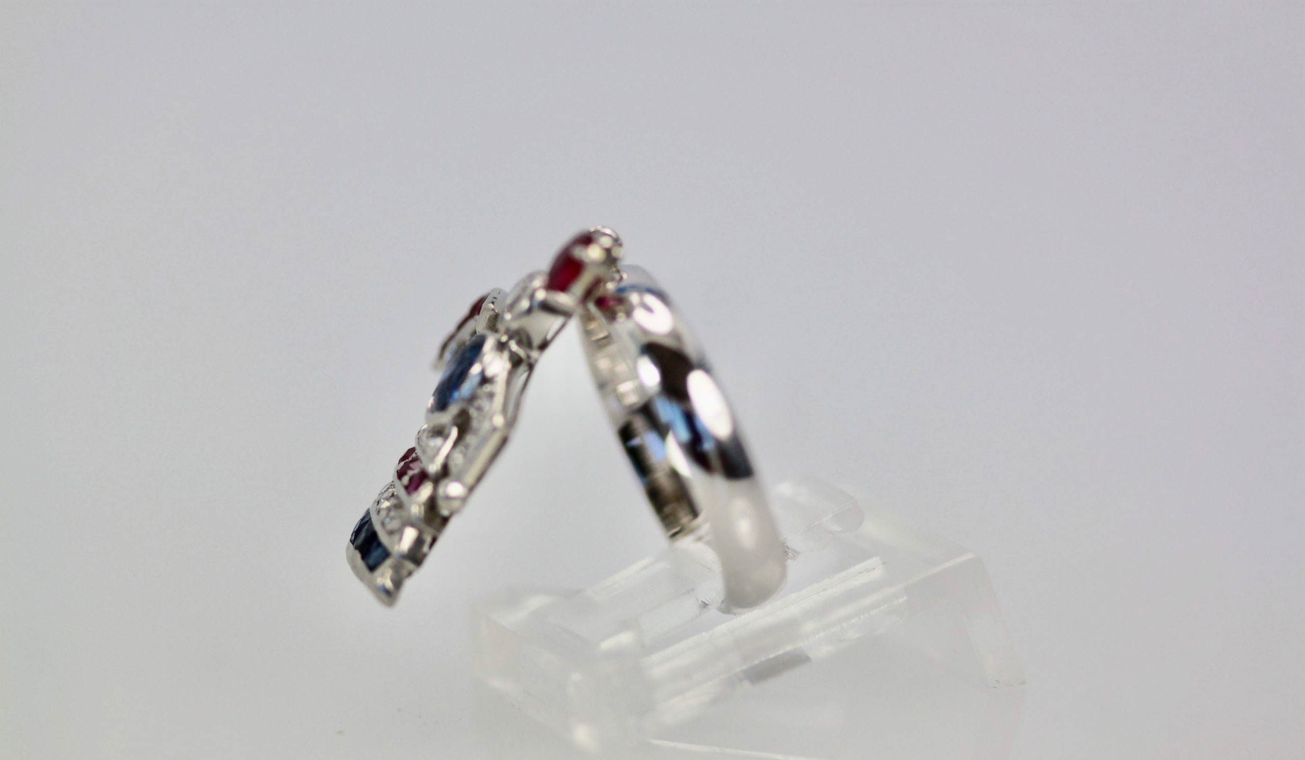 Art Deco Platinum Charm on Ring "Lady with a Fan" - Detail View 5 | Cris Notti Jewels