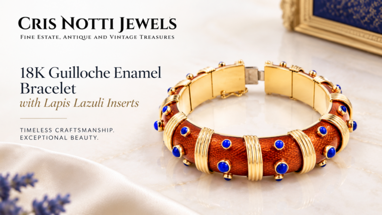18K Guilloche Enamel Bracelet with Lapis Lazuli Inserts: A Distinctive Statement of Fine Jewelry Craftsmanship